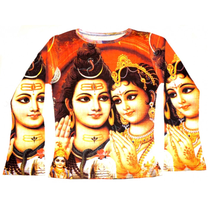 T-shirt women's long sleeve colored Shiva with Parvati