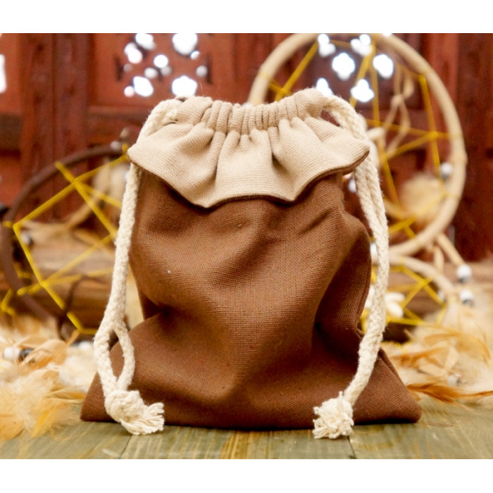 Cotton bag with lapel Brown