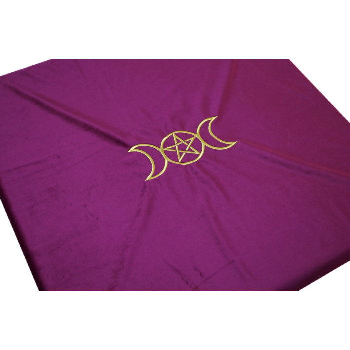 Divination tablecloth velvet Wicca Bordeaux EMBROIDERY