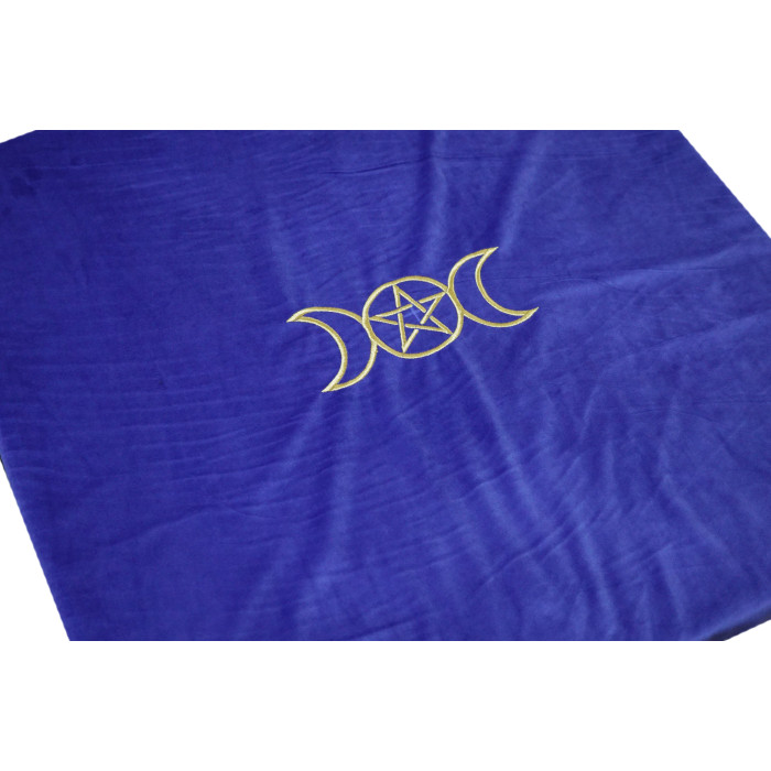 Divination tablecloth velvet Wicca Blue EMBROIDERY