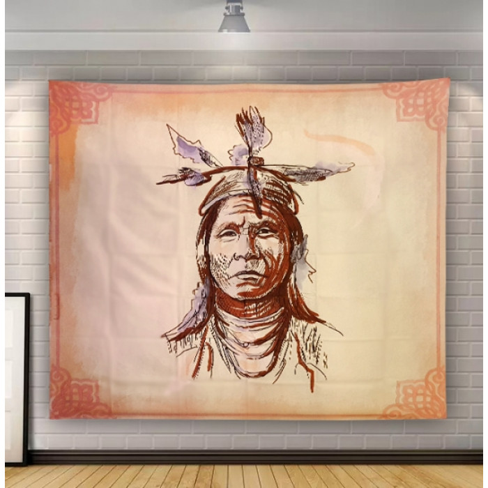 Tapestry wall "Portrait of an Indian" Polyester