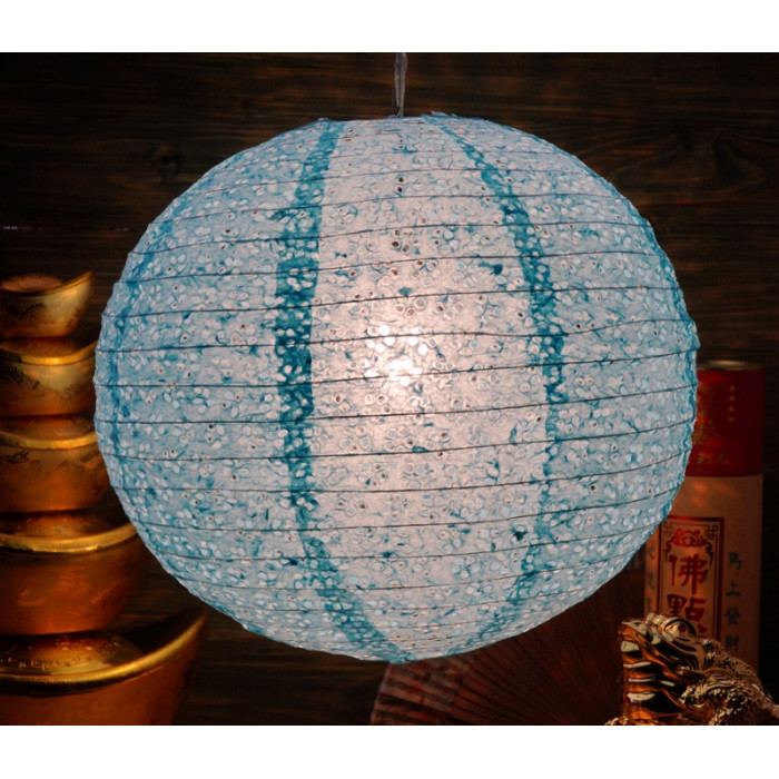 Lantern paper "BALL with holes Mei Hua" Turquoise