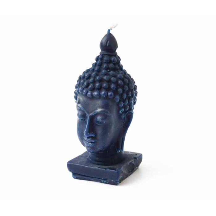 Candle wax Buddha head Blue
