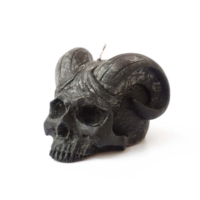 Candle wax Skull with horns