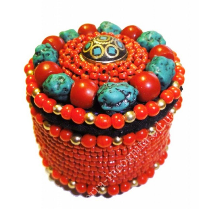 Jewelry box Turquoise + Coral