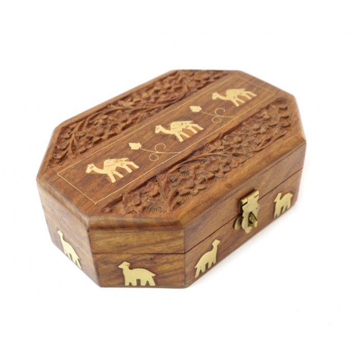 Octagonal mahogany box Camel №35