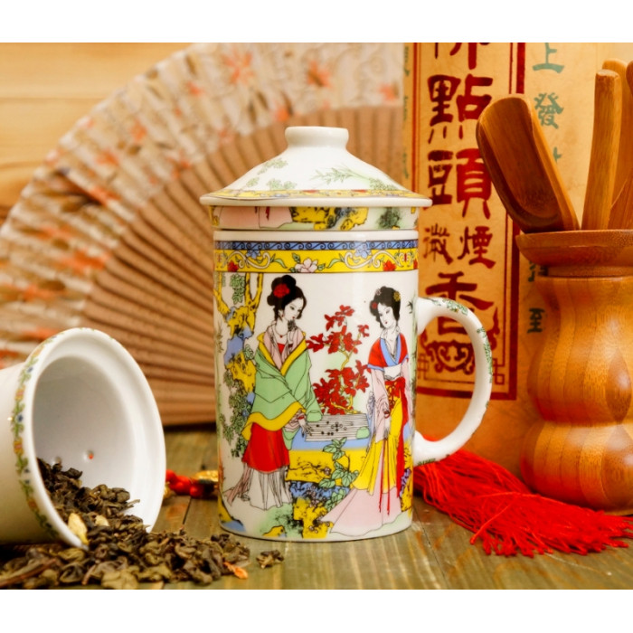 Mug - teapot with strainer 300ml. №009