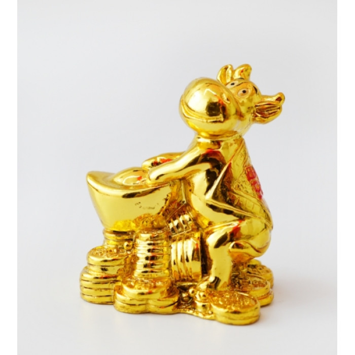 Bull with cup of abundance golden color