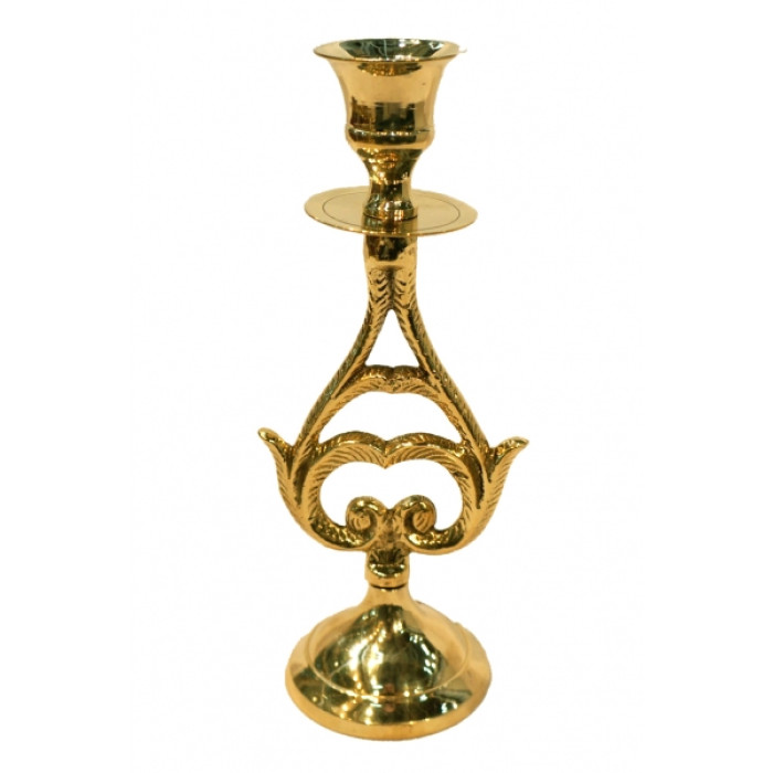 Candlestick for 1 candle yellow metal Art.25081
