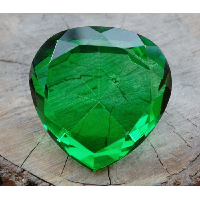 Heart colored glass Green