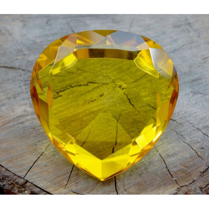 Heart colored glass yellow