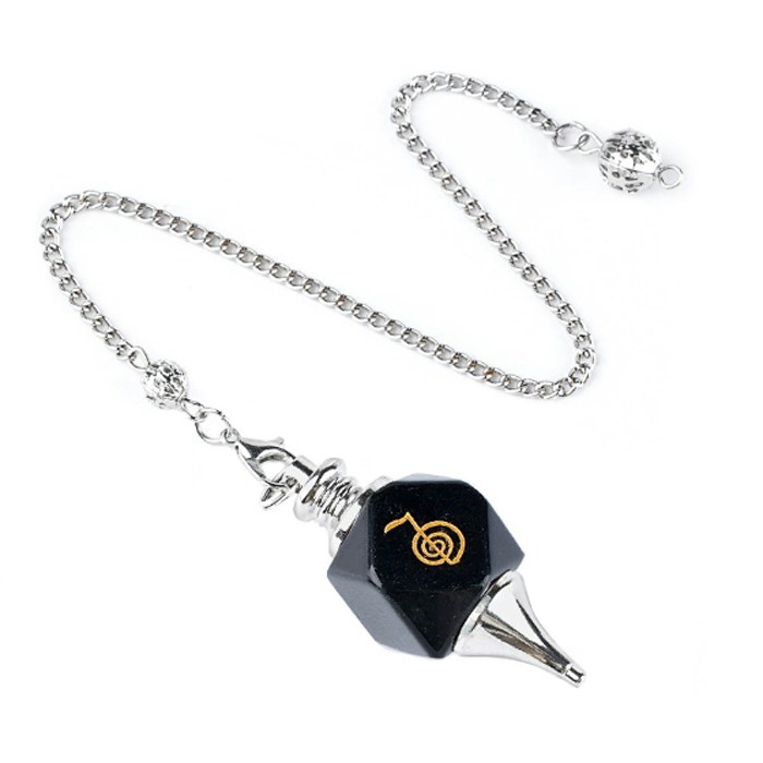Dowsing Pendulum "Cho Ku Rei" Black obsidian