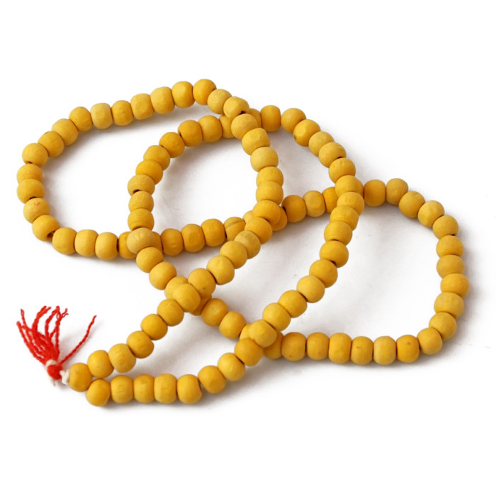 Rosary dyed with Turmeric 8mm.