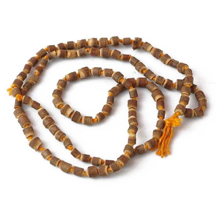 Rosary made of Neem wood with bark tied 6mm.