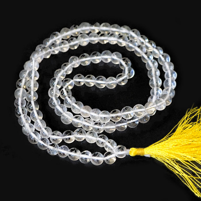 Stone rosary beads made of Rock Crystal P-Beads-006