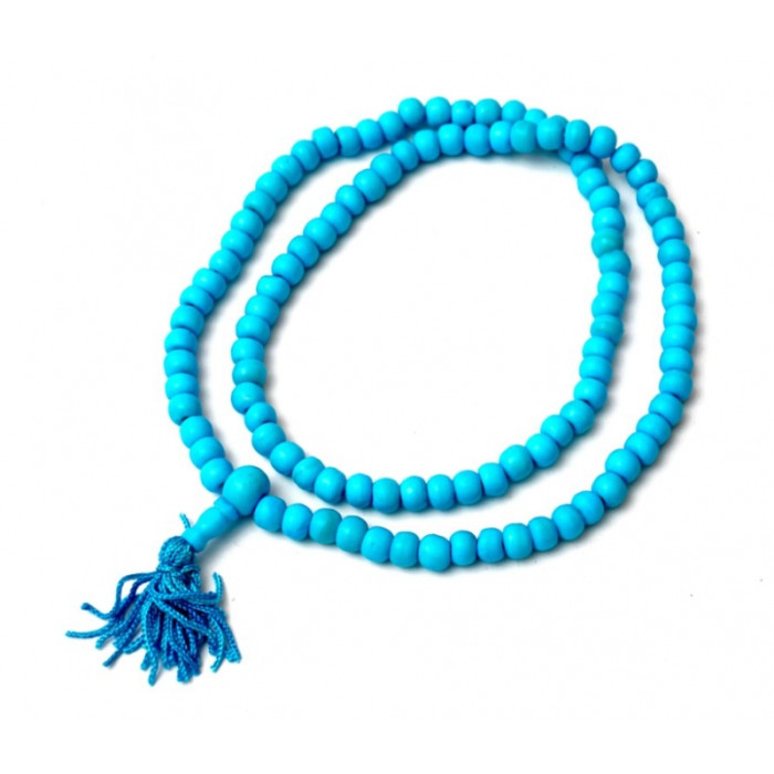 Rosary made of bone 8mm. Light blue