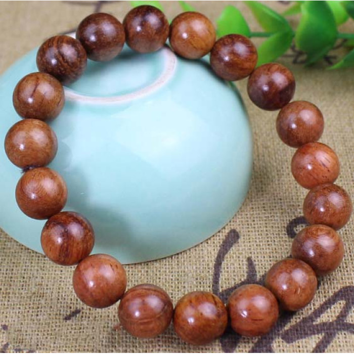 Burmese rosewood prayer beads bracelet