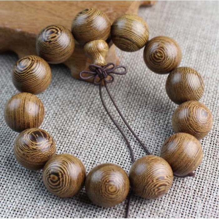 Rosary - bracelet with a tassel made of wenge wood 18 mm.