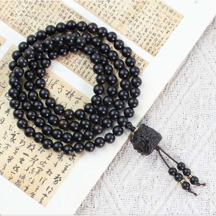 Ebony Rosary with 8mm Pendant
