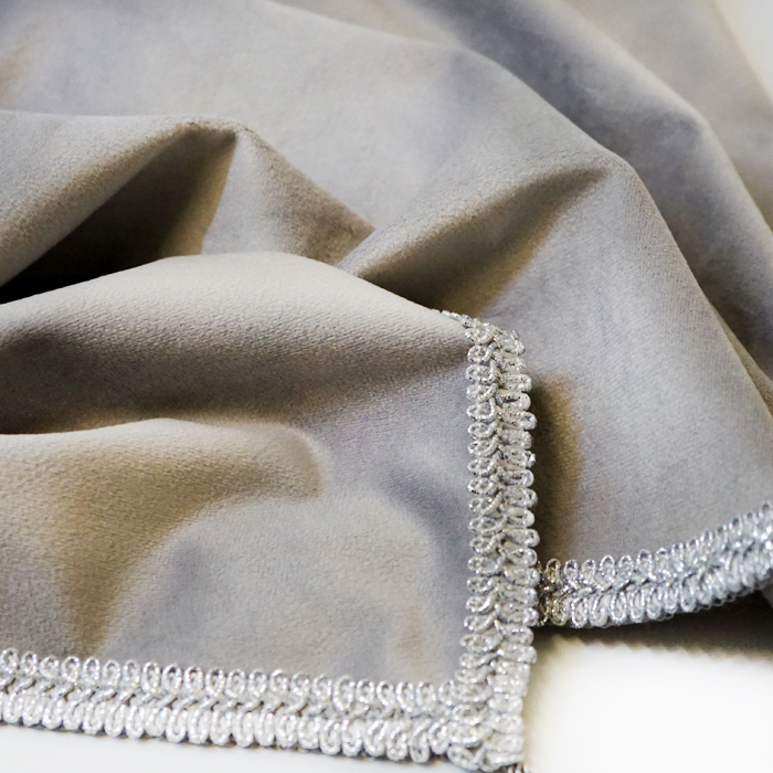 Tablecloth for fortune telling velvet with silver tassels Gray