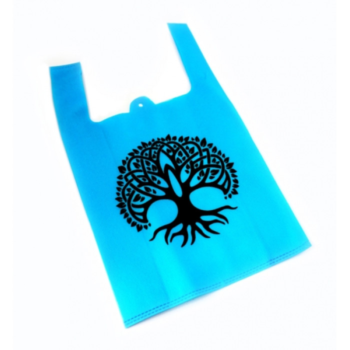 Eco printed spunbond bag Blue