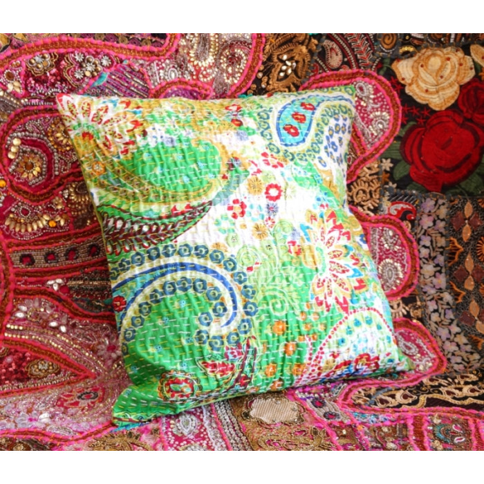 Indian pillowcase Lime