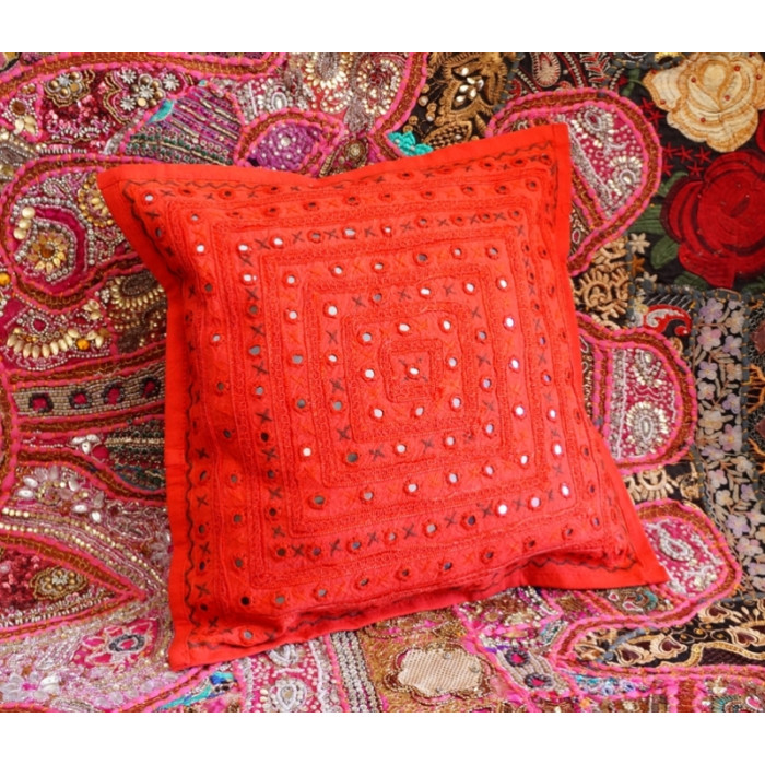 Indian pillowcase Dark red