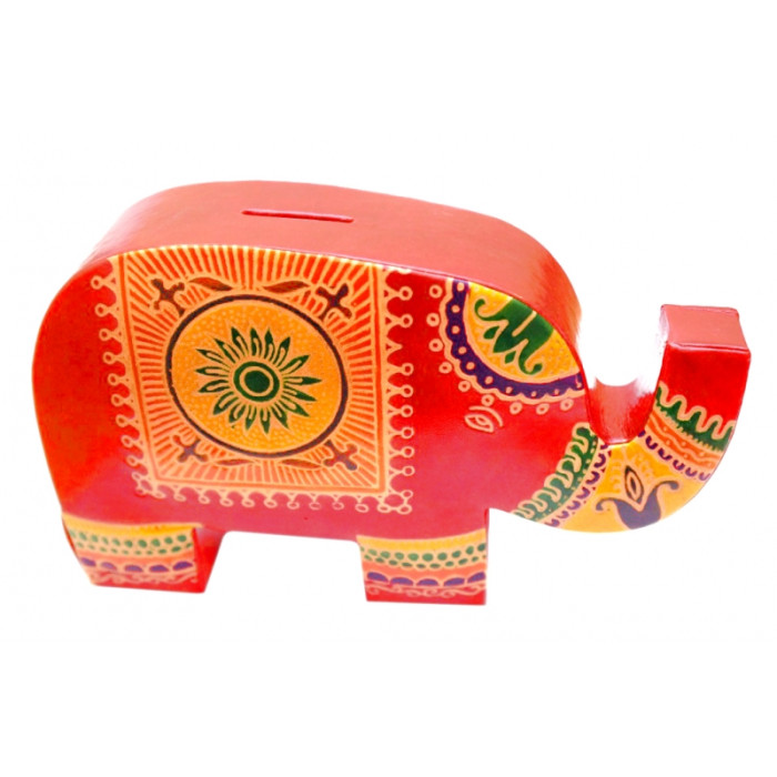  Piggy bank leather Elephant Red