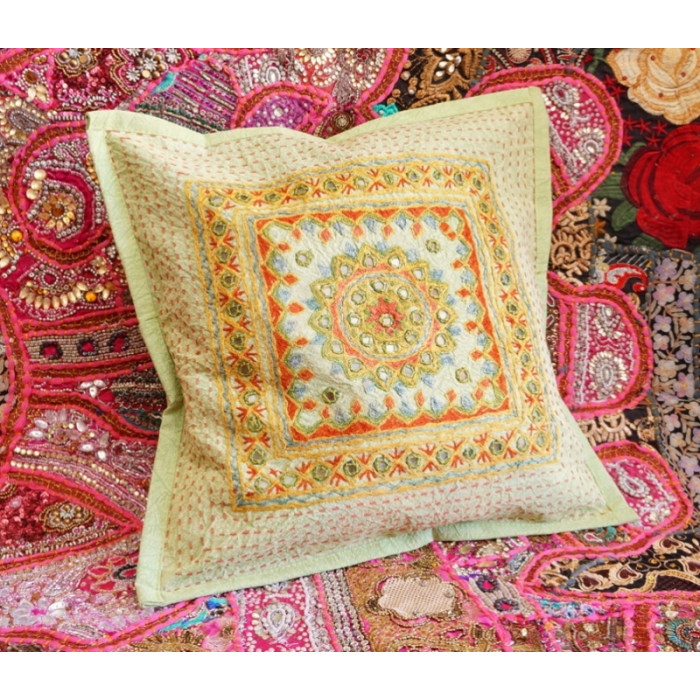 Indian pillowcase Light green