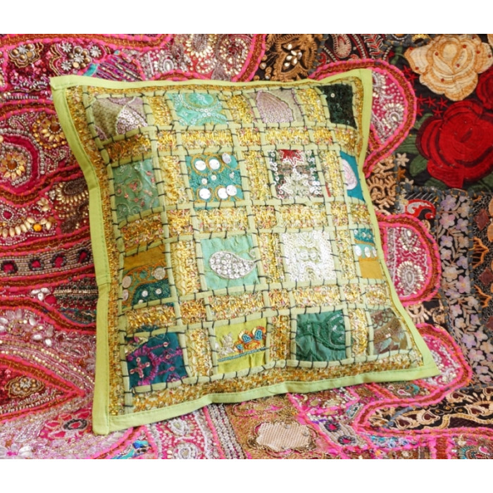 Indian pillowcase Lime