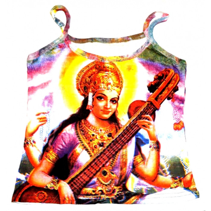 Women's T-shirt with straps color Saraswati