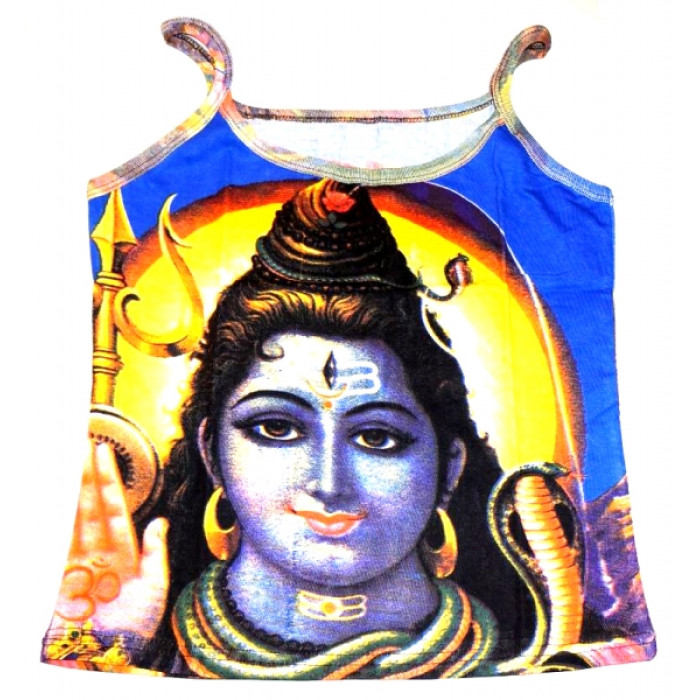 Women's T-shirt with shoulder straps Shiva blue