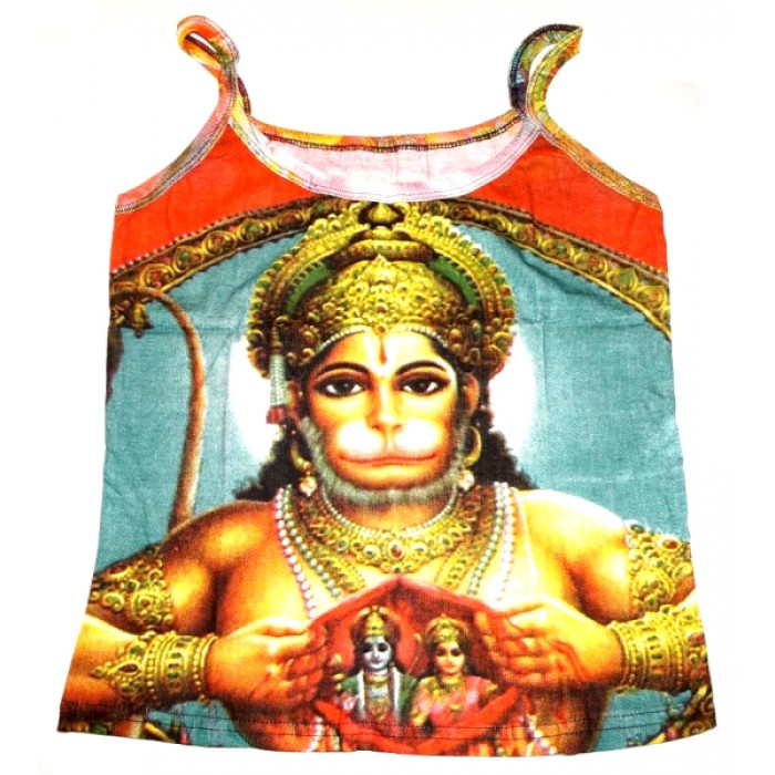 Women's T-shirt with straps Hanuman green