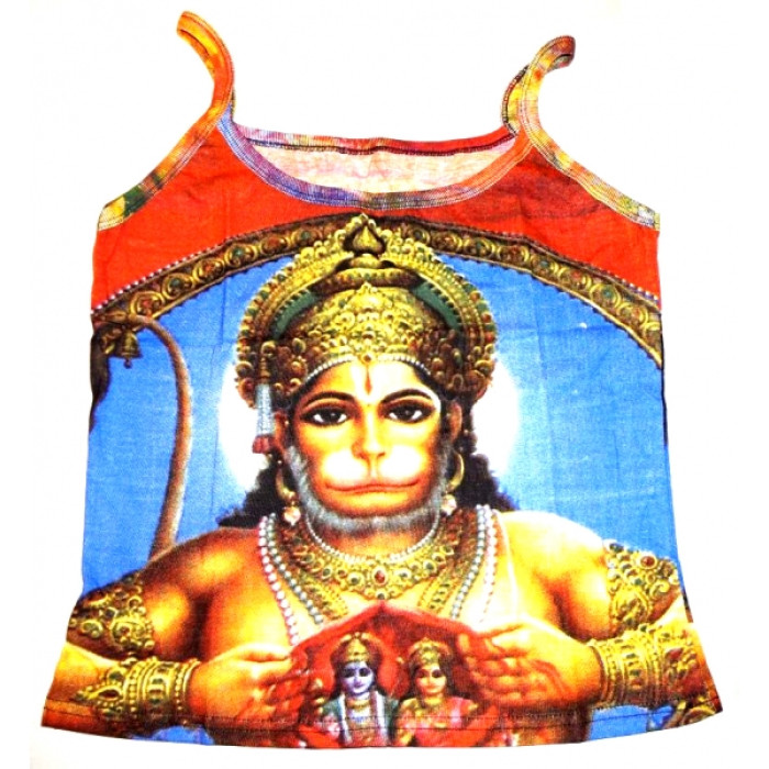 Women's T-shirt with straps Hanuman blue