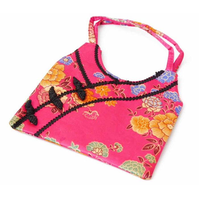 Silk bag with handles Kimono Pink