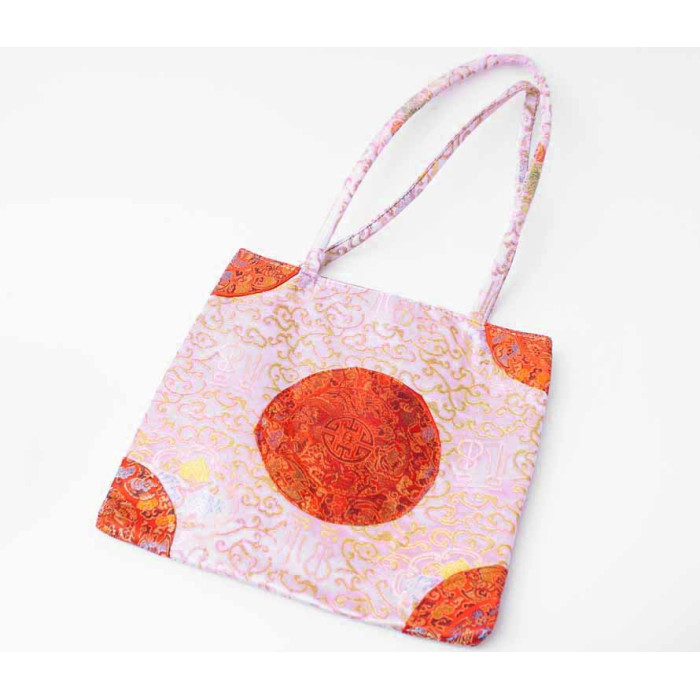 Silk bag with handles Square Pink