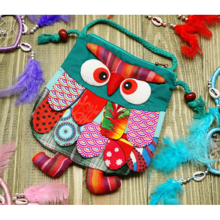 Children's bag Owl Dark green