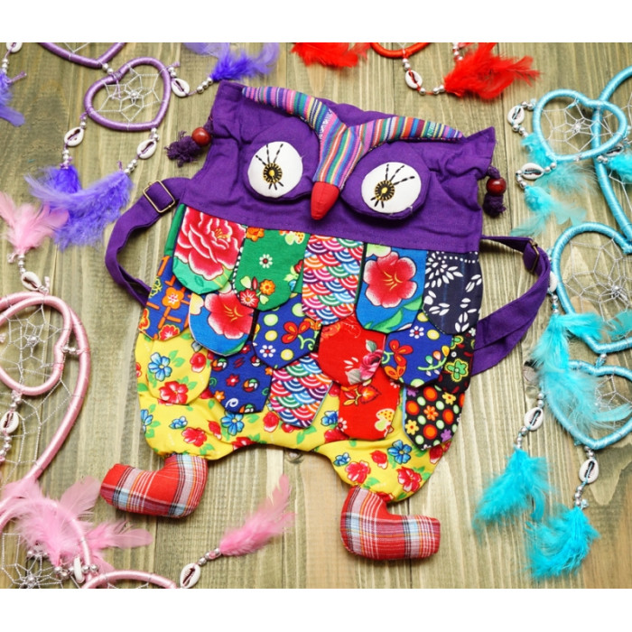 Backpack for children "Owl" Purple