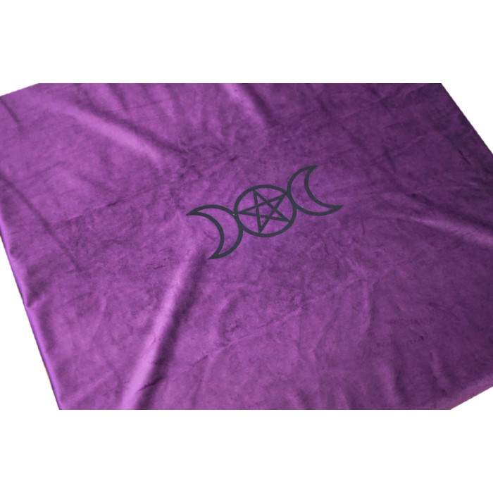 Runic velvet tablecloth Wicca purple FLOCK