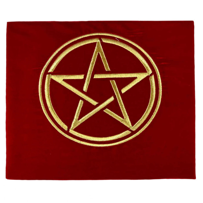 Divination tablecloth velvet Pentacle red Embroidery
