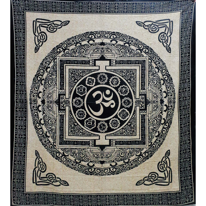 Double Bedsheet Mandala black and white