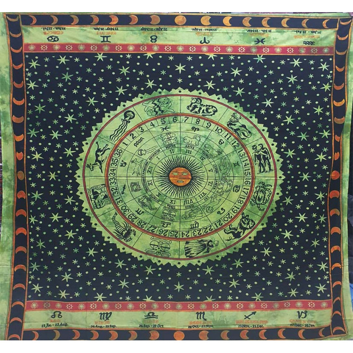 Double Bedsheet Astrology light green