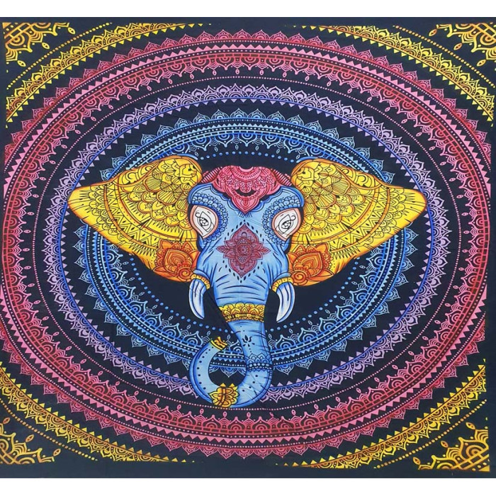 Double Bedsheet Elephant head colored