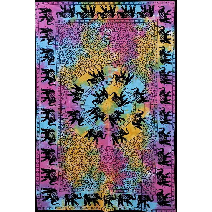 Single bedspread Elephants colored