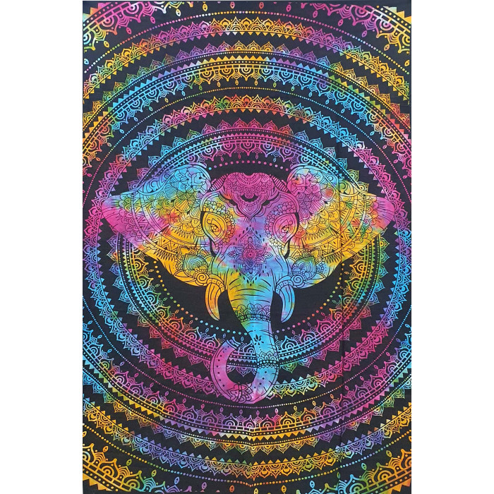 Single bedspread Elephant head colored