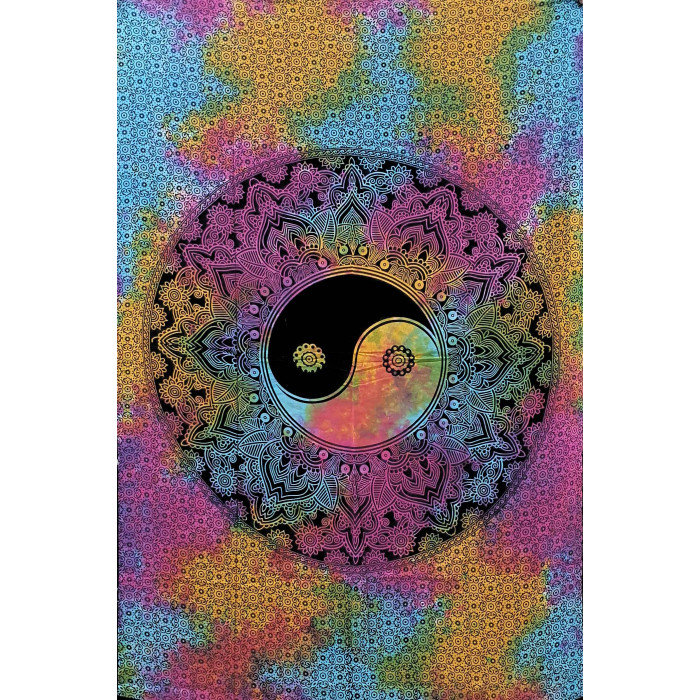 Single bedspread Yin Yang colored