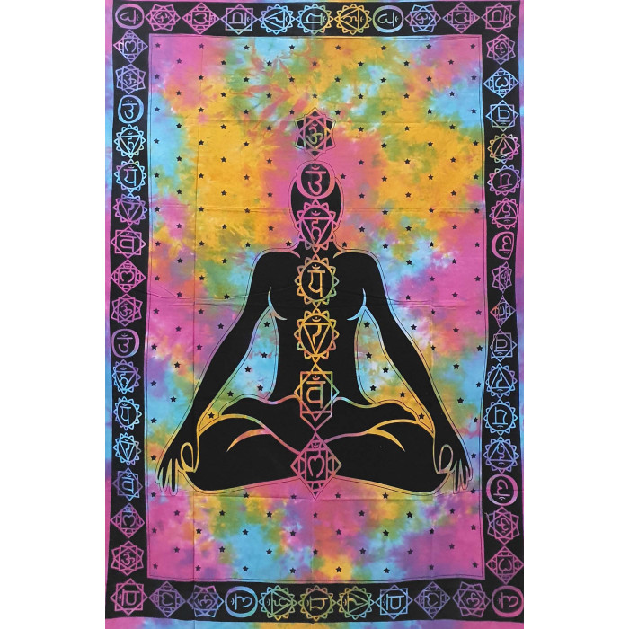 Single bedspread 7 chakras colored