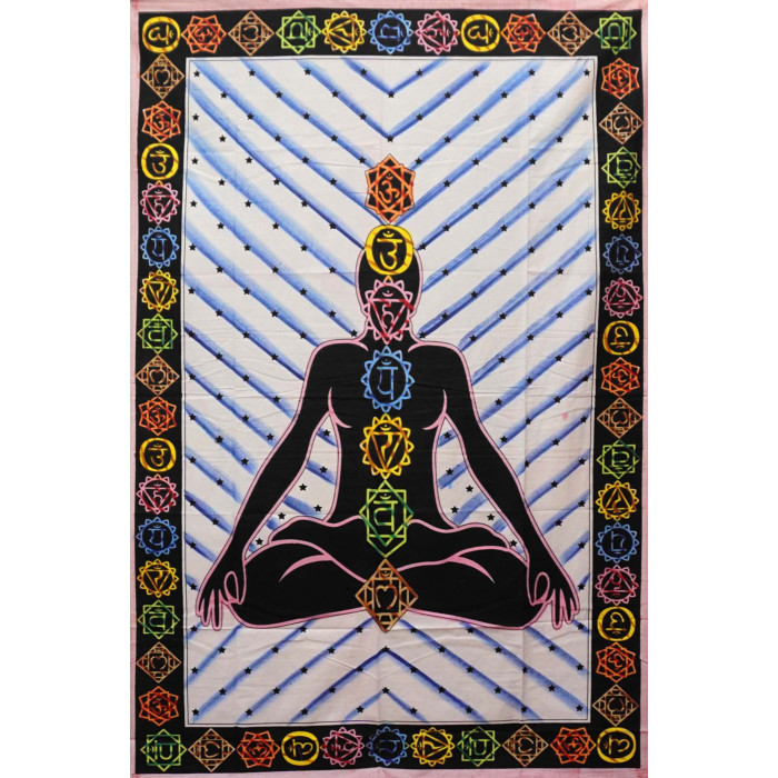 Single bedspread 7 chakras strip