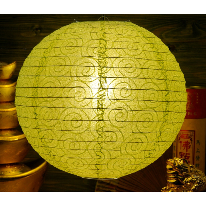 Paper lantern BALL Spiral Light green