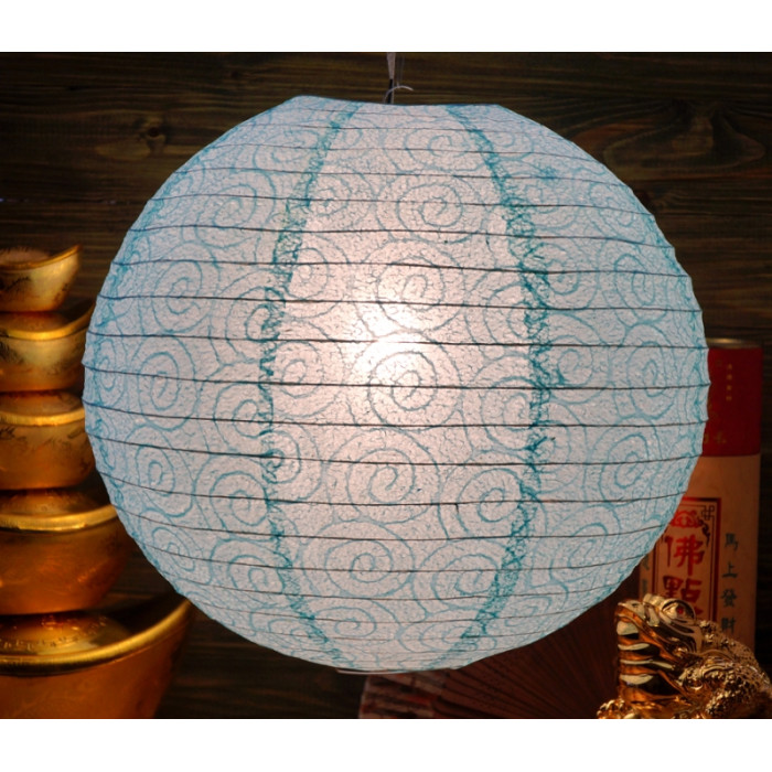 Paper lantern BALL Spiral Turquoise